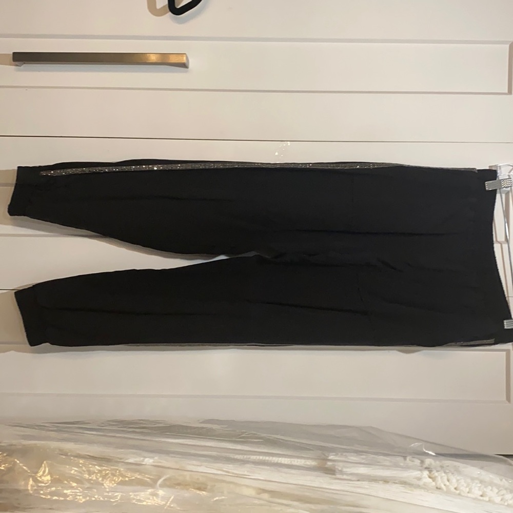 Zara Black jogger pants with silver details